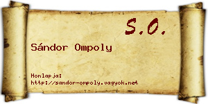 Sándor Ompoly névjegykártya
